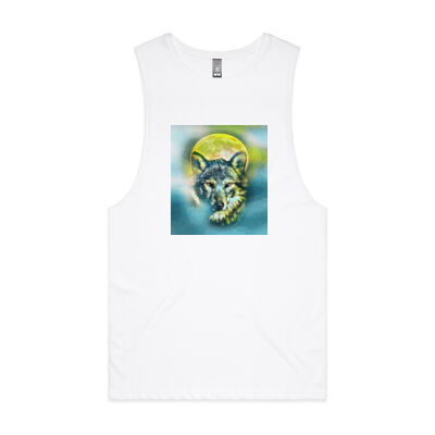 wolf yellow moon - AS Colour - Barnard Tank tee  Thumbnail