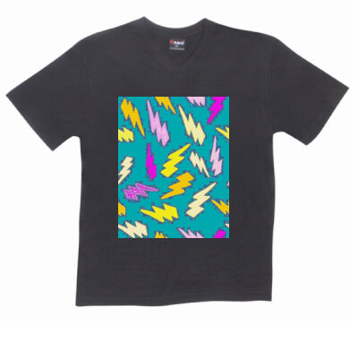 kightning pattern - RAMO- Mens V-Neck Tee Thumbnail