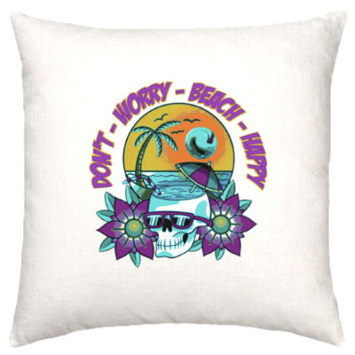 beach happy - Linen Cushion Cover 50x50cm Thumbnail