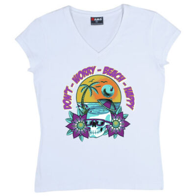 beach happy - Ramo - Ladies V Neck Thumbnail